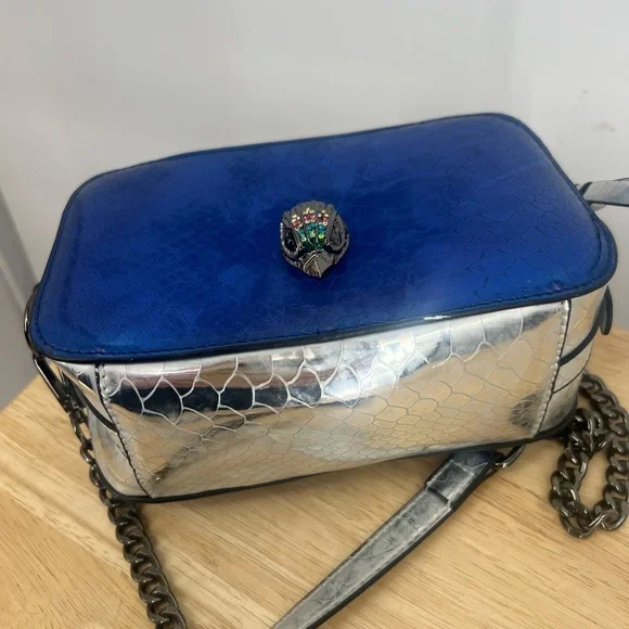 Kurt Geiger London Kensington Crossbody Blue and Silver Designer Women's Bag
